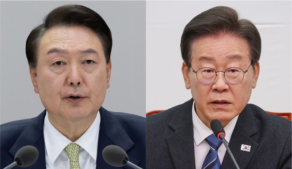 윤석열 대통령과 이재명 더불어민주당 대표. (사진제공=대통령실·더불어민주당)