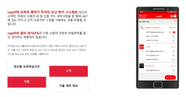 napID의 사기 방지 게이트웨이의 활용 예시. (사진=napID 홈페이지)
