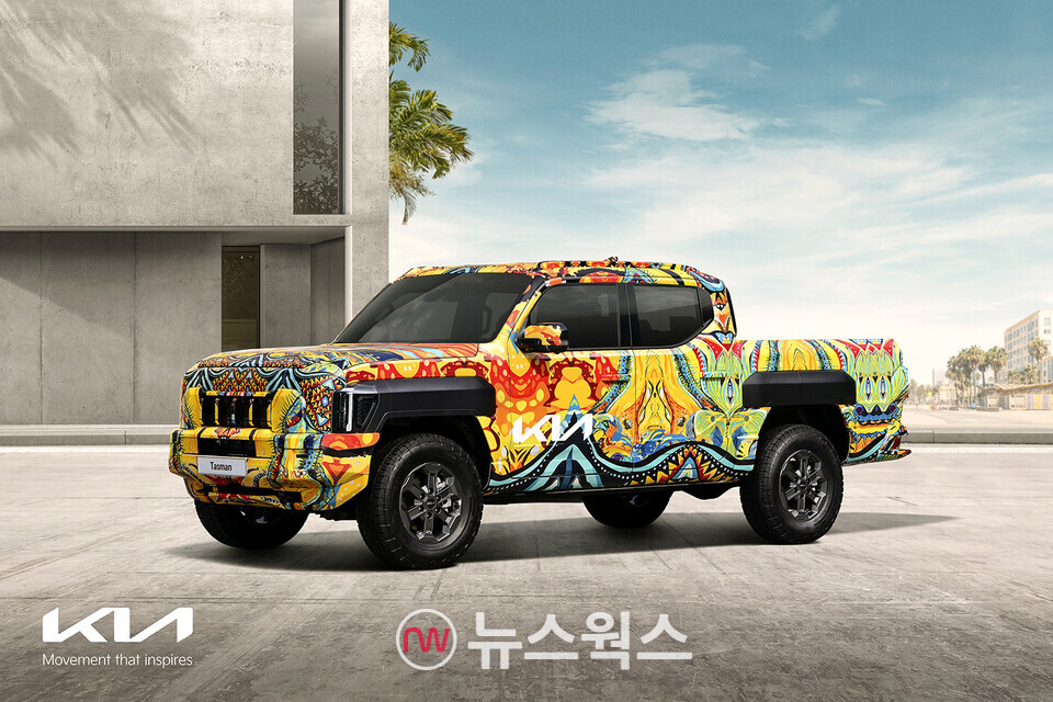 '더 기아 타스만'의 전용 위장막 모델. (사진제공=기아)