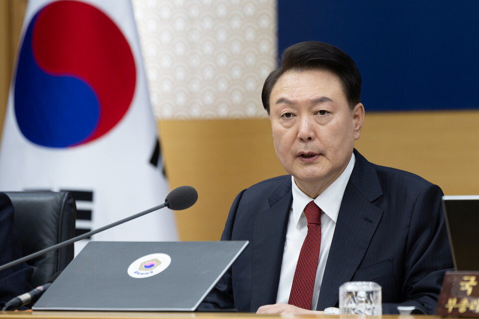 윤석열 대통령이 지난 6일 오후 정부세종청사에서 제11회 국무회의를 주재하고 있다. (사진제공=대통령실)