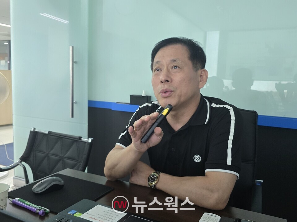 오석언 코리센 대표는 지정맥 기술이 복제와 위변조가 불가능하며, 사용이 편리하다고 설명했다. (사진=원성훈 기자)