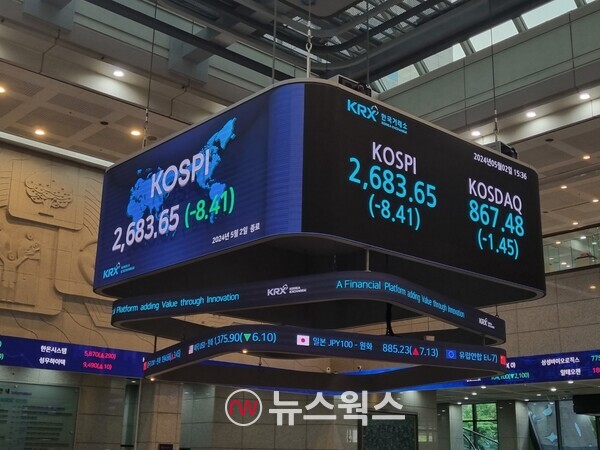 한국거래소 전광판. (사진=박성민 기자)