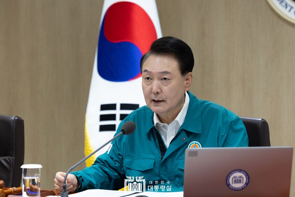 윤석열 대통령이 지난 19일 서울 용산 대통령실 청사에서 2024년 을지 및 제36회 국무회의를 주재하고 있다. (출처=대통령실 홈페이지)