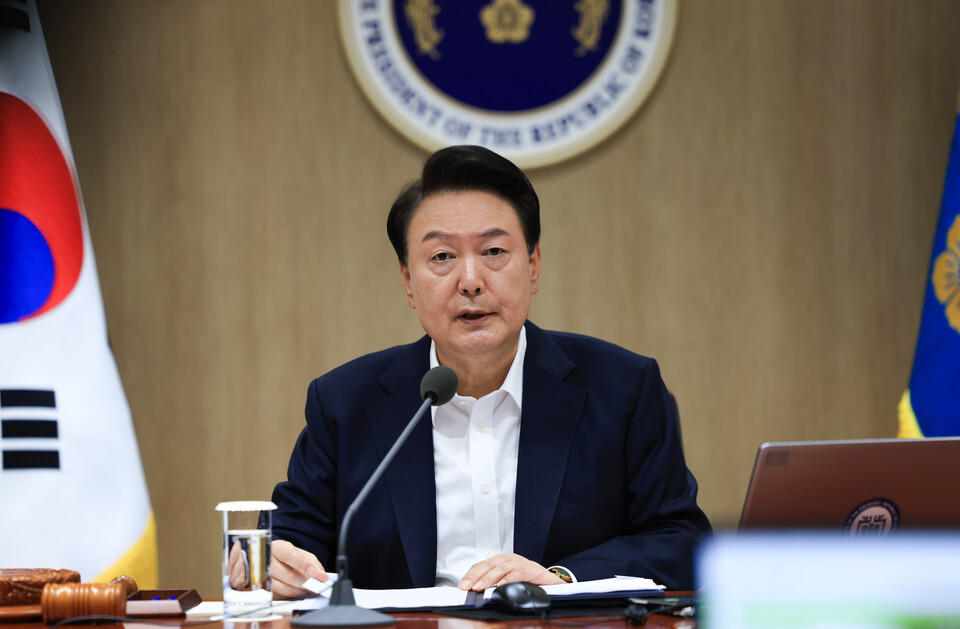윤석열 대통령이 30일 서울 용산 대통령실 청사에서 열린 제33회 국무회의에서 발언하고 있다. (사진제공=대통령실)
