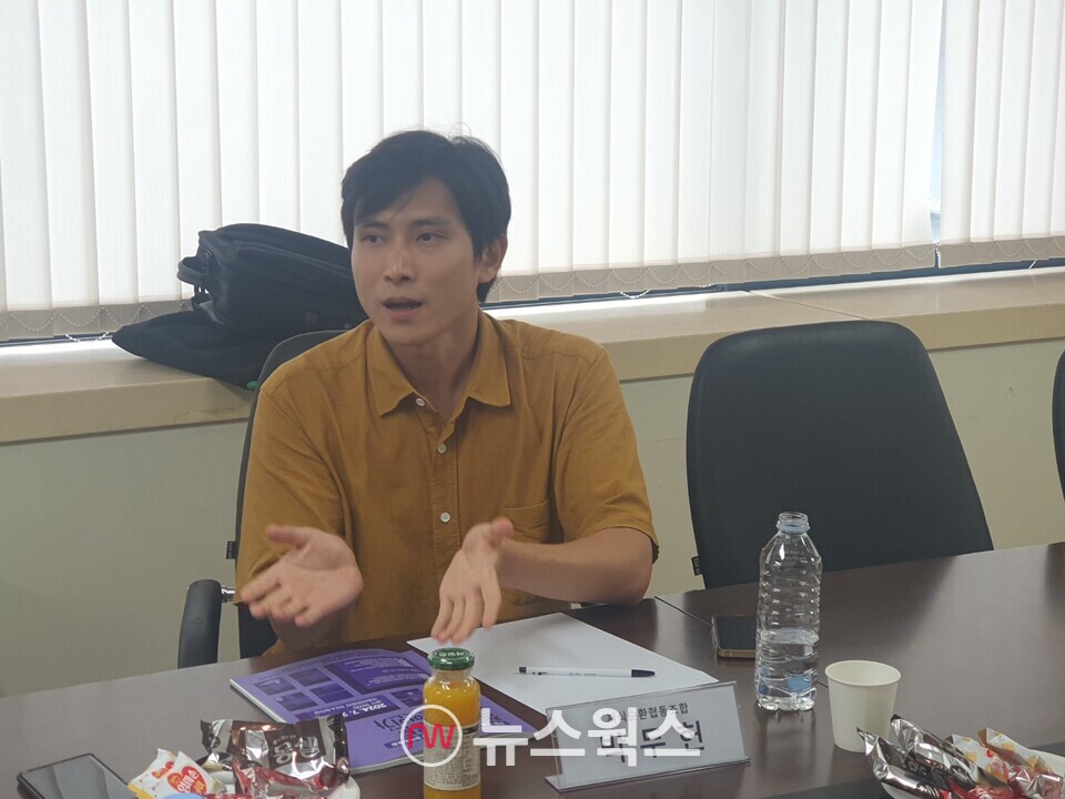 12일 서울인쇄정보빌딩에서 열린 '제3차 고립·은둔청년 지원 자문위원회 회의'에서 고립·은둔청년 인문학 교실 '지식순환협동조합' 박두헌 사무국장이 발표를 하고 있다. (사진=백종훈 기자)