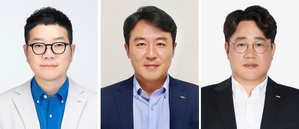 한양수 (왼쪽부터) 상무, 이세영 상무,. 안병일 상무 (사진제공=광동제약) 