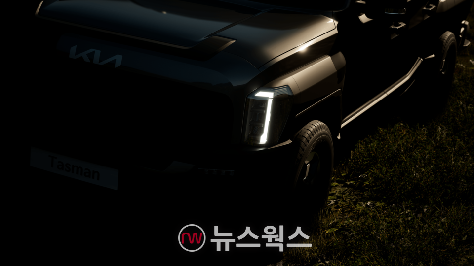 16일 공개된 기아의 첫 픽업트럭 '더 기아 타스만' 의 티저 이미지. (사진제공=기아)