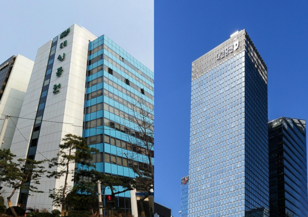 여의도 구 대신증권 사옥(왼쪽)과 을지로 대신파이낸스센터. (출처=네이버지도/대신증권 제공)