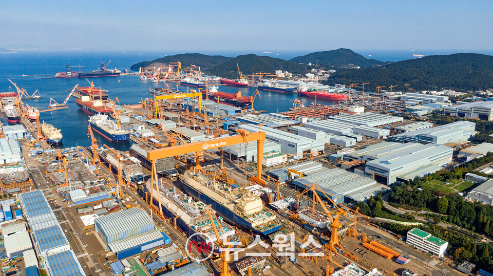 한화오션 거제사업장 전경. (사진제공=한화오션)