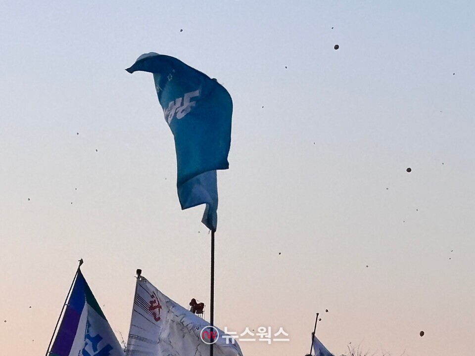 14일 국회에서 '윤석열 대통령 탄핵안'이 가결되자 시민들이 들고 있던 풍선을 하늘로 날려보냈다. (사진=허운연 기자)