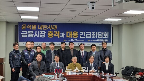 더불어민주당과 전국금융산업노동조합은 국회 의원회관에서 '윤석열 내란사태, 금융시장 충격과 대응 긴급좌담회'를 진행했다. (사진=송일영 기자)