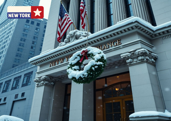 뉴욕증시가 성탄절을 맞아 25일 휴장한다. (출처=미리캔버스 AI)