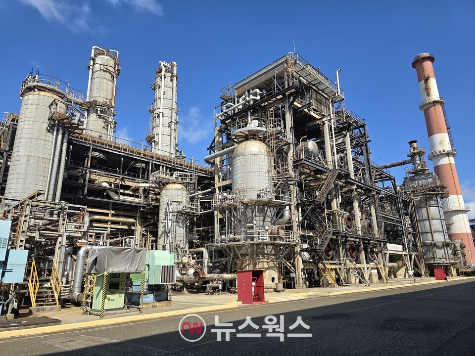 바이오 원료로 코프로세싱 방식의 지속가능항공유(SAF) 연속 생산이 가능한 SK에너지 설비 전경. (사진제공=SK에너지)