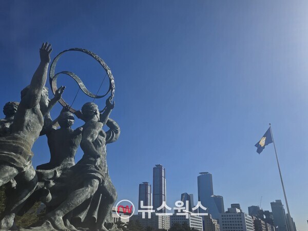 국회에서 바라본 여의도 증권가. (사진=박성민 기자)