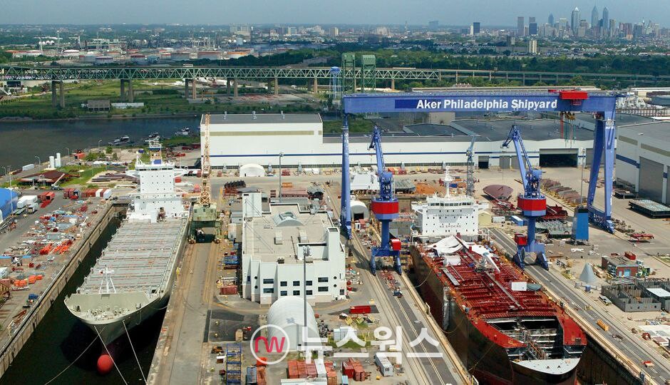 미국 필리 조선소 전경. (사진제공=한화그룹)