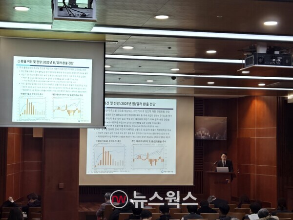 장보성 자본시장연구원 거시금융실장이 22일 서울 여의도 금융투자협회에서 열린 '2025년 자본시장 전망과 주요 이슈' 세미나에서 발언하고 있다. (사진=박성민 기자)