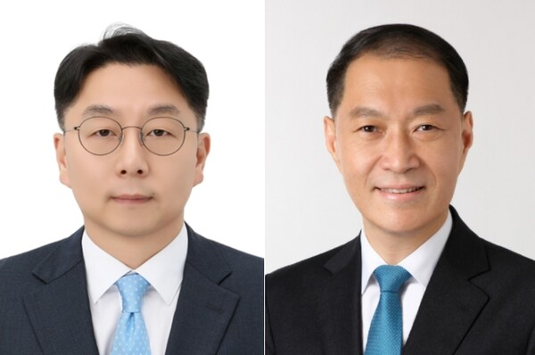 박상진(왼쪽) 동원산업 사업부문 신임 대표이사와 민은홍 스타키스트 신임 CEO 사장. (사진제공=동원그룹)