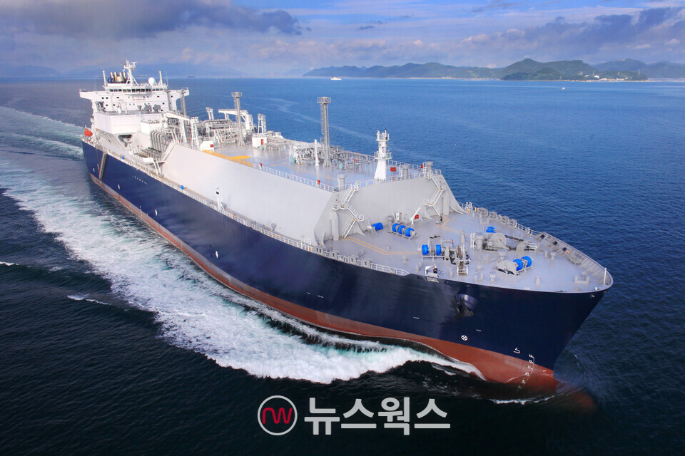삼성중공업이 건조한 액화천연가스(LNG) 운반선의 모습. (사진제공=삼성중공업)