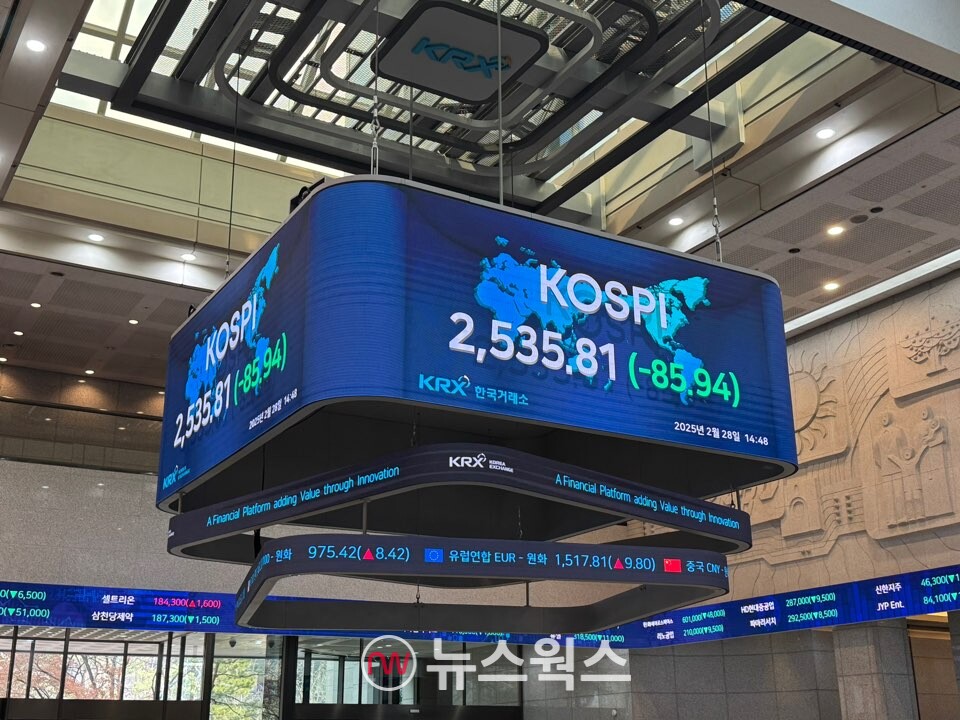 28일 코스피 지수는 트럼프 대통령의 관세 위협과 엔비디아 실적 실망감 여파로 인해 2600선이 무너졌다. (사진=진은영 기자)