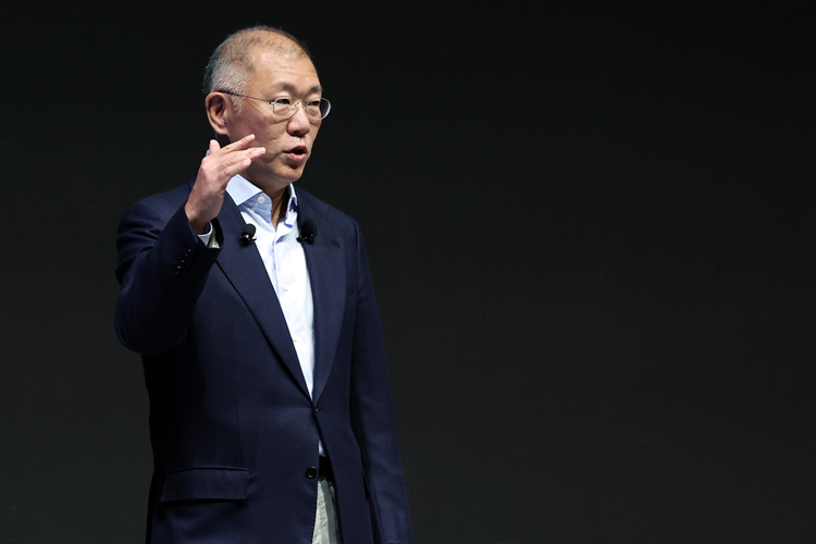 정의선 현대자동차그룹 회장이 지난 1월 6일 현대모터스튜디오 고양에서 신년사를 하고 있다. (사진=뉴스1)