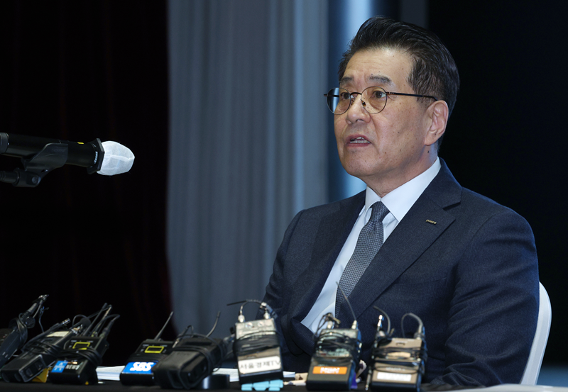 장인화 포스코그룹 회장이 지난해 3월 21일 포스코센터에서 취임사를 하고 있다. (사진=뉴스1)