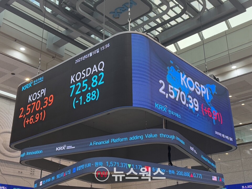 한국거래소 전광판. (사진=진은영 기자)