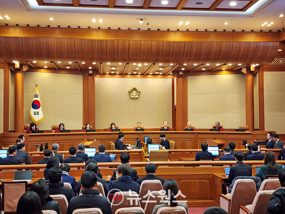 헌재가 지난달 21일 대통령 탄핵심판 3차 변론을 진행했다. (사진=박광하 기자)