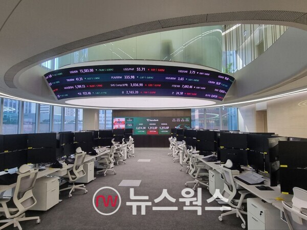 하나 인피니티 서울의 딜링룸 내부 모습. (사진제공=하나금융지주)