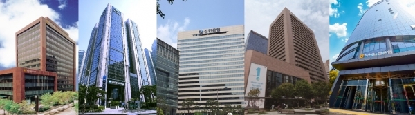 5대 시중은행 본점 전경. (사진=각사 제공)