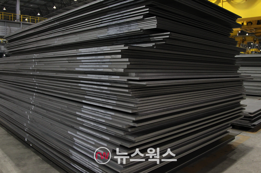 현대제철 당진제철소 생산 후판. (사진제공=현대제철)