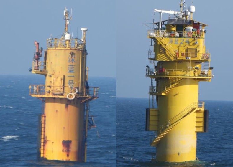 중국이 양식장이라고 주장하는 구조물 선란 1호 및 선란 2호. (사진제공=이병진 더불어민주당 의원실·해양경찰청)