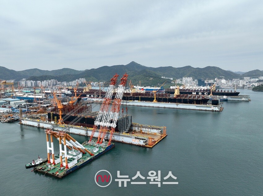 한화오션 거제사업장 도크. (사진제공=한화오션)
