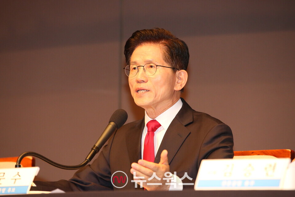 김문수 국민의힘 대선후보는 8일 서울 중구 프레스센터에서 열린 '관훈토론회'에서 발언하고 있다. (사진=원성훈 기자)