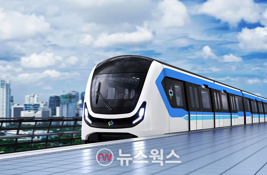 현대로템이 납품할 대만 타이중 블루라인 무인 전동차 조감도. (사진제공=현대로템)