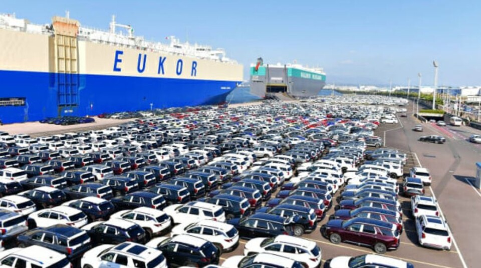 선적 대기 중인 자동차(사진제공=현대차)