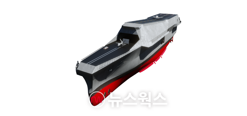 HD현대중공업이 'MADEX 2025'에 전시하는 미래형 무인전력모함 조감도. (사진제공=HD현대)