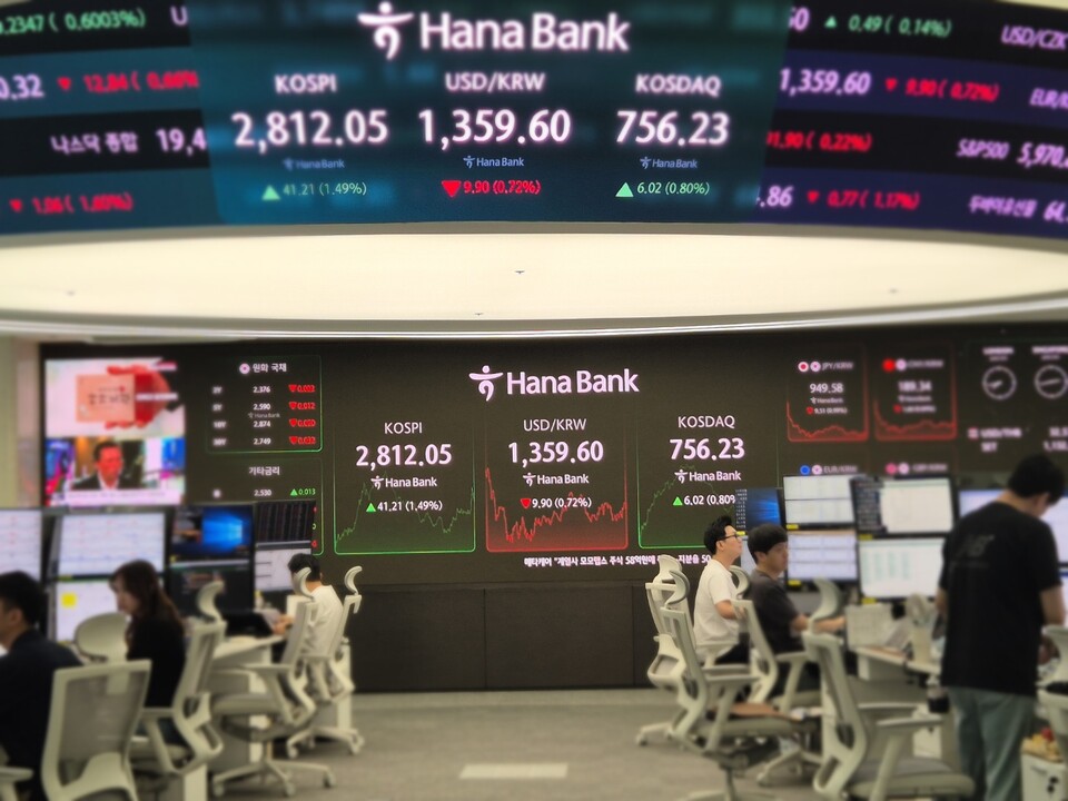 하나은행 딜링룸. (사진=정희진 기자)