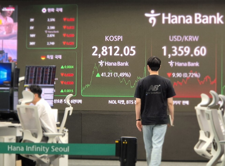 하나은행 딜링룸. (사진=정희진 기자)