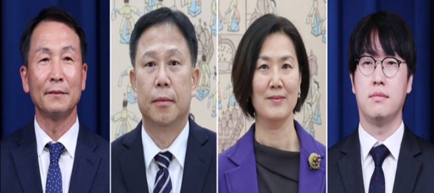 김현종(왼쪽부터) 국가안보실 1차장, 임웅순 2차장, 오현주 3차장, 하정우 AI미래기획수석 (사진제공=대통령실)