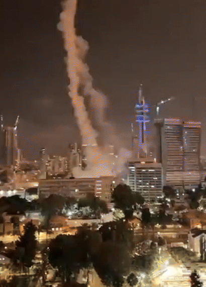 이란 미사일에 뚫린 아이언돔.(출처=WarMonitors x)