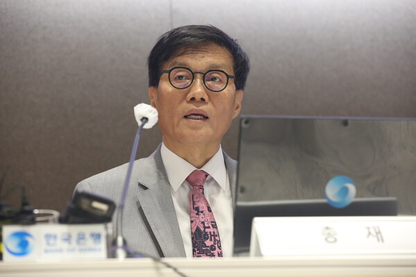 이창용 한은 총재가 19일 '물가안정목표 운영상황 점검' 설명회를 진행하고 있다. (사진=원성훈 기자)