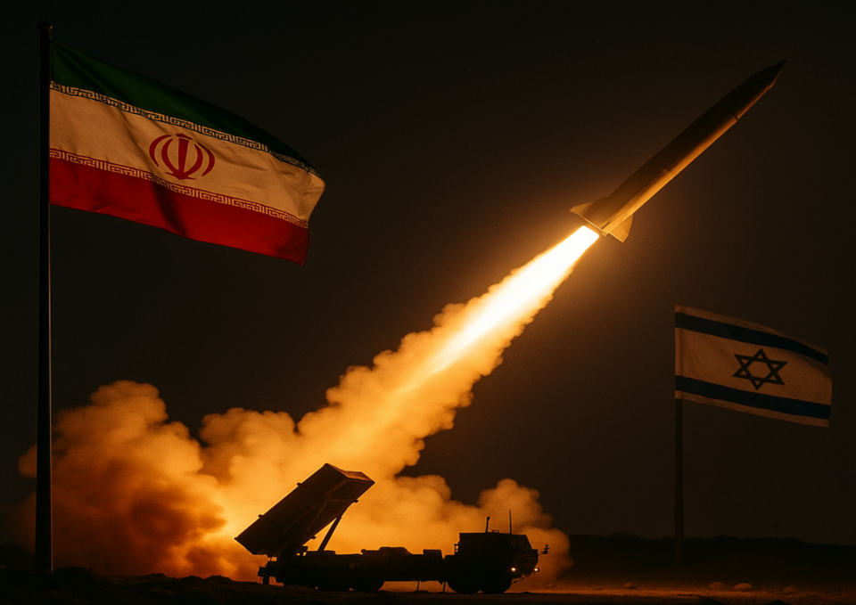 이란이 이스라엘의 공습에 대한 보복으로 이스라엘을 향해 미사일을 다량 발사했다. (출처=미리캔버스 AI)