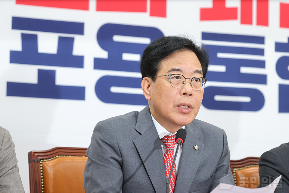 송언석 국민의힘 원내대표가 19일 국회에서 열린 '이재명 정부 인사청문회 대책회의'에서 발언하고 있다. (사진제공=국민의힘)