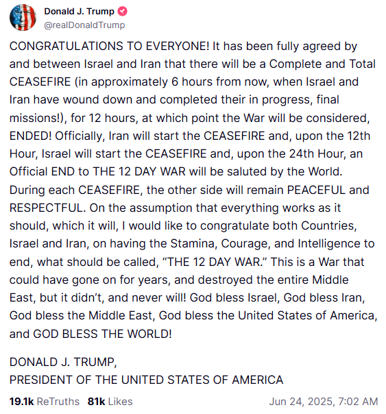 (출처=트럼프 트루스소셜)