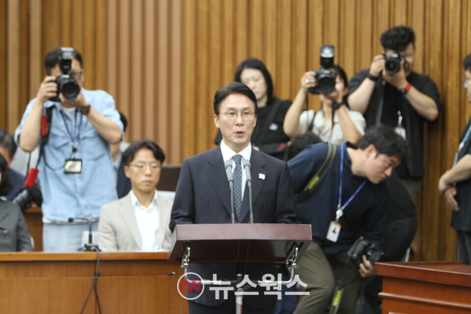 김민석 국무총리 후보자가 24일 국회에서 열린 인사청문회에서 발언하고 있다. (사진=원성훈 기자)