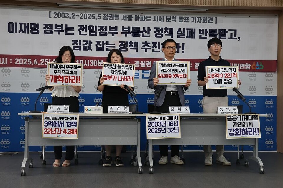 경실련이 25일 기자회견을 하고 있다. (사진제공=경실련)