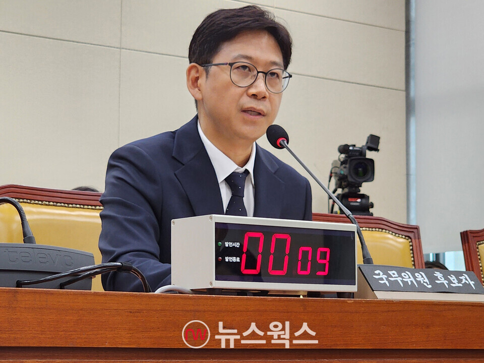 배경훈 과기정통부 장관 후보자가 14일 국회 과방위 인사청문회에서 의원들의 질의에 답변하고 있다. (사진=박광하 기자)