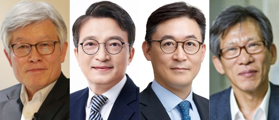 최동석(왼쪽부터) 신임 인사혁신처장, 김의겸 새만금개발청장, 권대영 금융위원회 부위원장, 유홍준 국립중앙박물관장. (사진제공=대통령실)