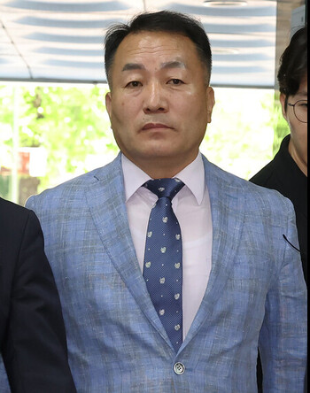 '윤석열 전 대통령 격노설'에 대한 위증 혐의를 받는 김계환 전 해병대사령관이 지난 22일 오전 서울중앙지방법원에서 열린 영장실질심사(구속 전 피의자 심문)에 출석하고 있다. (사진=뉴스1)