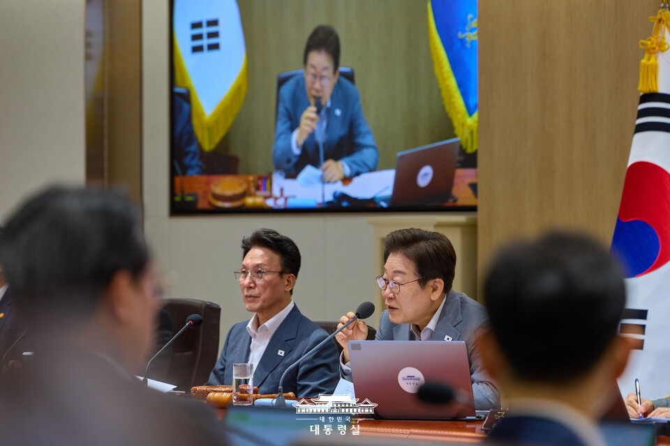 이재명 대통령이 15일 서울 용산 대통령실 청사에서 열린 제31회 국무회의에서 발언하고 있다. (출처=대통령실 홈페이지)